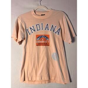 Vintage 90s Screen Stars Best IU University Basics Pink Graphic Shirt Men Medium